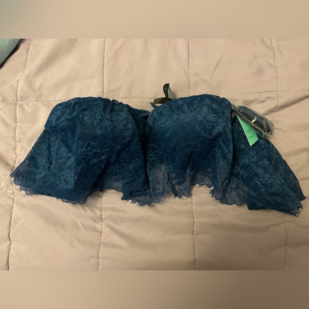 Teal blue Iona Fredricks of Hollywood lace too bra in size Extra Large